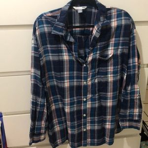 Old navy plaid top long sleeve